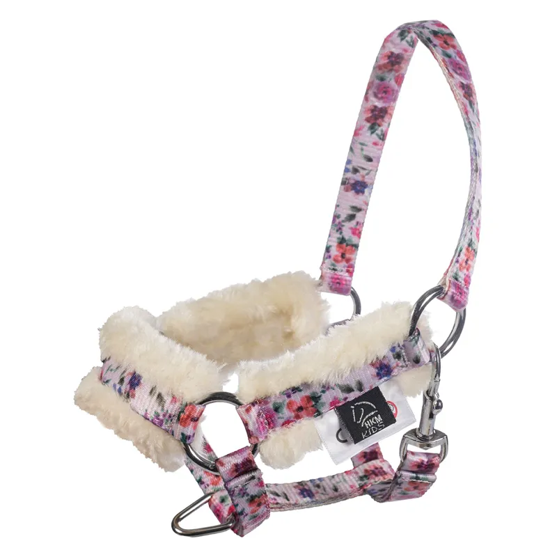 HKM Hobby Horse Headcollar and Lead Rope - Flower Print-1